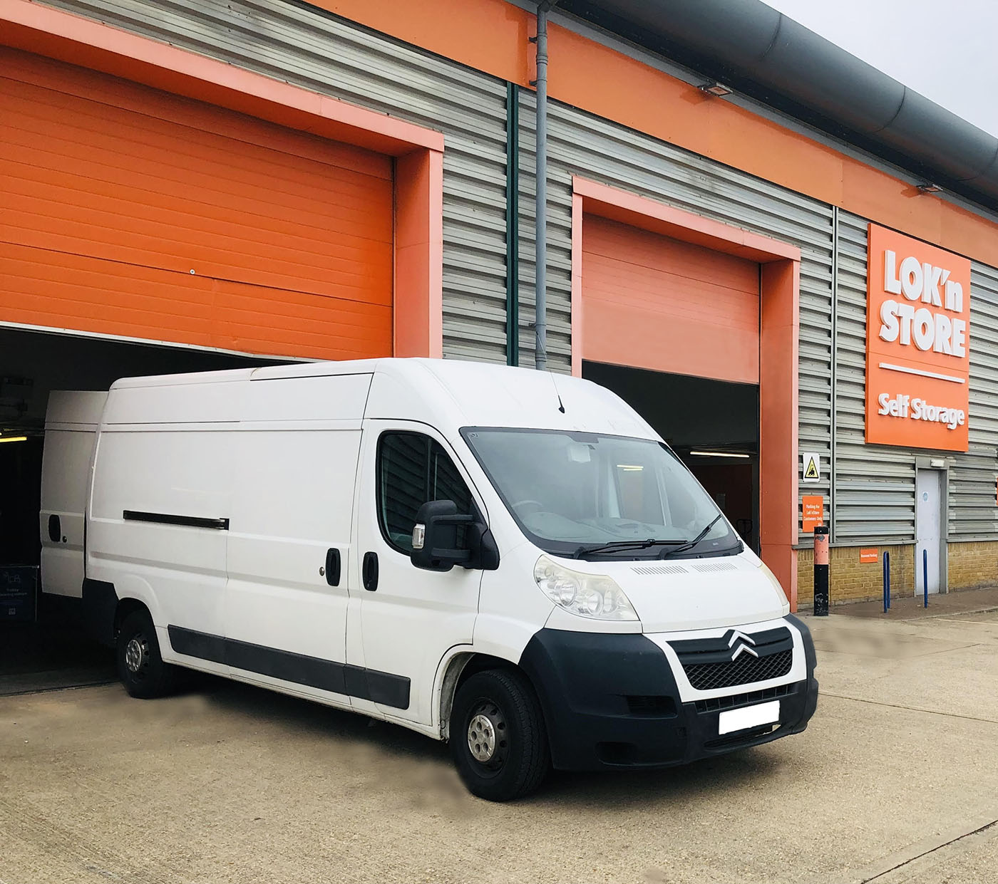 Storage In/Out this image shows one of our vans at a storage facility